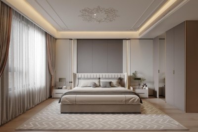 现代家居卧室3D模型下载